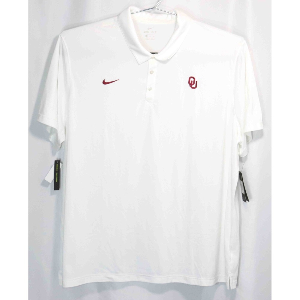 NWT‎ Nike Dri-Fit Oklahoma Sooners NCAA White Golf Polo Shirt Mens Size 4XL